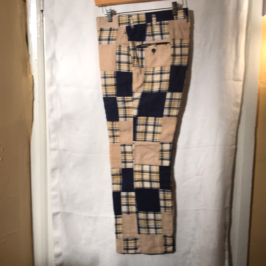 Patchwork Cotton Slacks “Bleeding Madras”